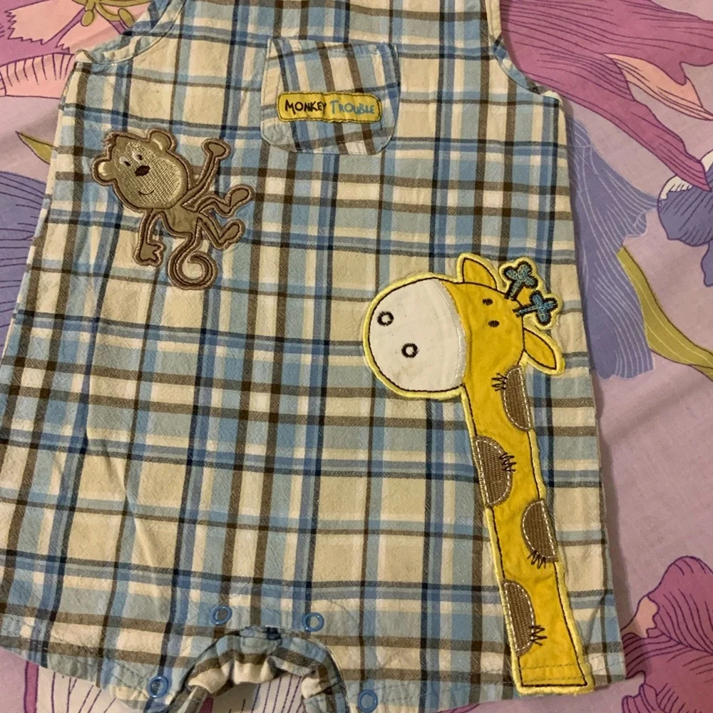 Like New Baby Rebels Plaid with Embroidery Bodysuit Toddler